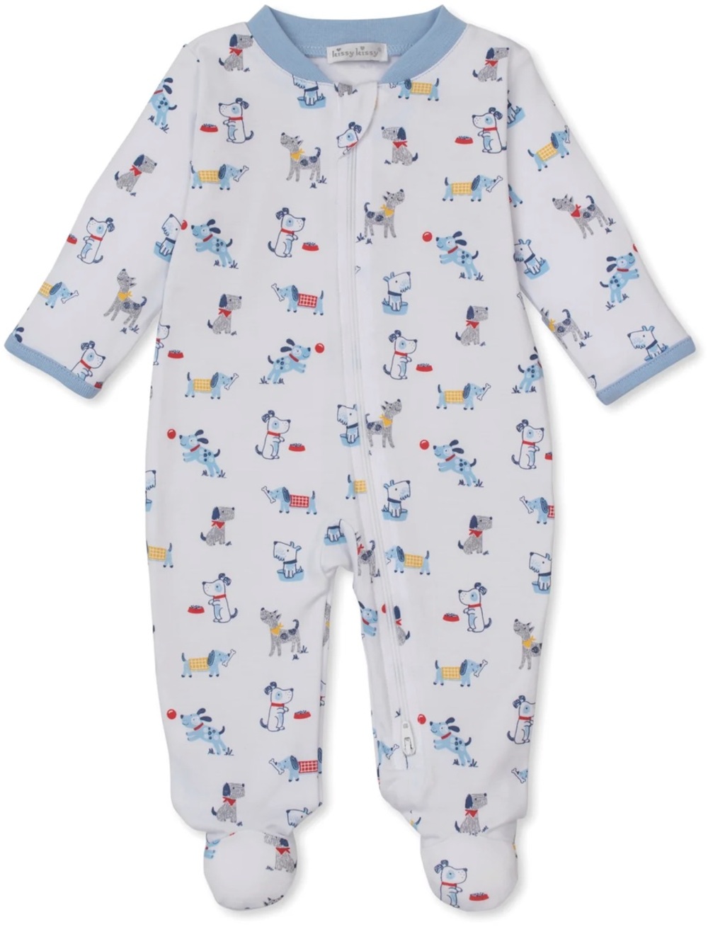 Like NEW! Kissy Kissy Puppy Patch Onesie, Pima Cotton Footie Baby Boy Zipper Dog